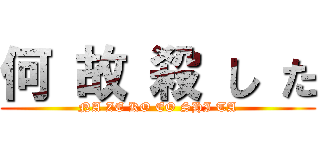 何 故 殺 し た (NA ZE KO EO SHI TA)