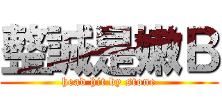 整誠是嫩Ｂ (head hit by stone)