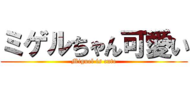 ミゲルちゃん可愛い (Miguel is cute)
