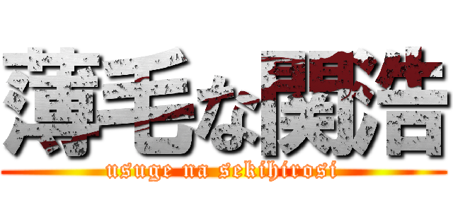 薄毛な関浩 (usuge na sekihirosi)