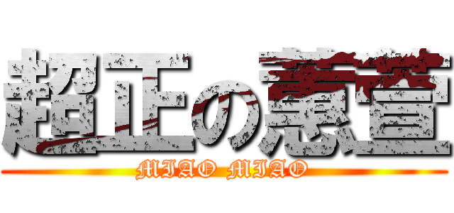 超正の蕙萱 (MIAO MIAO)
