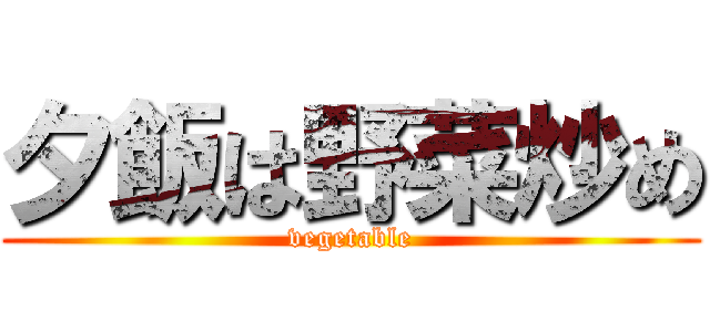 夕飯は野菜炒め (vegetable)