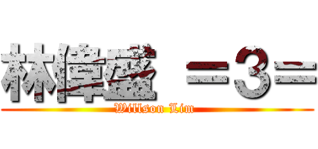 林偉盛 ＝３＝ (Willson Lim )