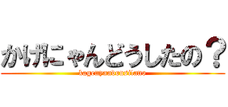 かげにゃんどうしたの？ (kagenyandousitano)
