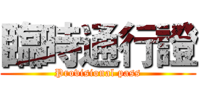 臨時通行證 (Provisional pass)
