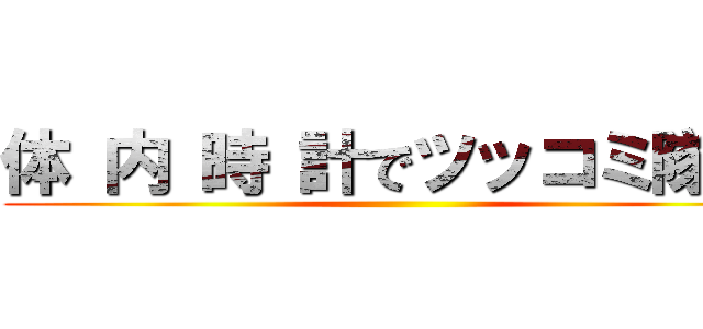 体 内 時 計でツッコミ隊！！ ()