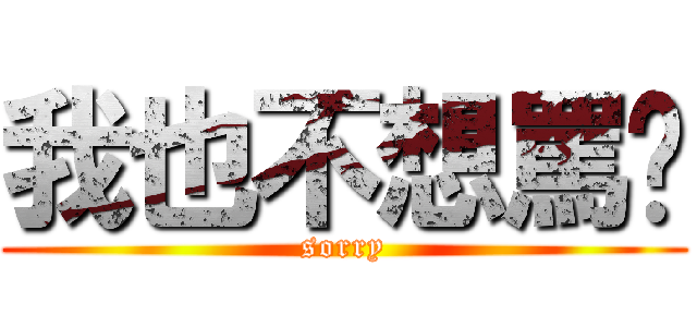 我也不想罵你 (sorry)