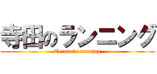 寺田のランニング (Terada's running)