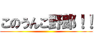 このうんこ野郎！！ ()