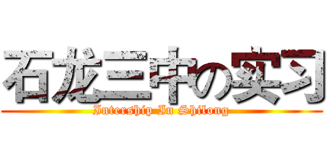 石龙三中の实习 (Intership In Shilong)