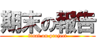 期末の報告 (final on project)