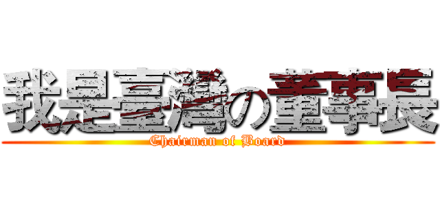 我是臺灣の董事長 (Chairman of Board)