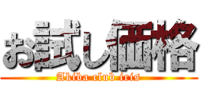 お試し価格 (Akiba club iris)