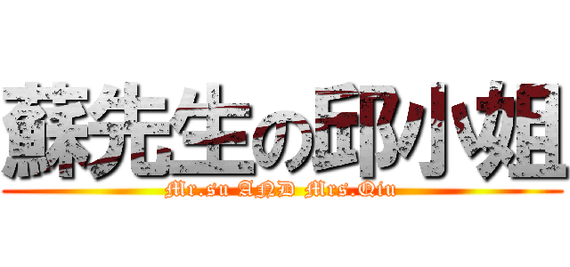 蘇先生の邱小姐 (Mr.su AND Mrs.Qiu)