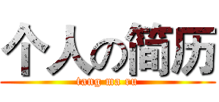 个人の简历 (tang ma ru)