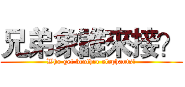 兄弟象誰來接？ (Who get brother elephants?)