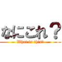 なにこれ？ (What is this?)