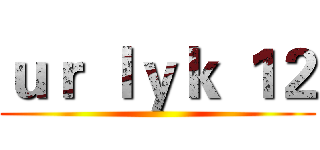 ｕｒ ｌｙｋ １２ ()