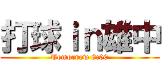 打球ｉｎ雄中 (Tomorrow 8:00)