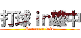 打球ｉｎ雄中 (Tomorrow 8:00)