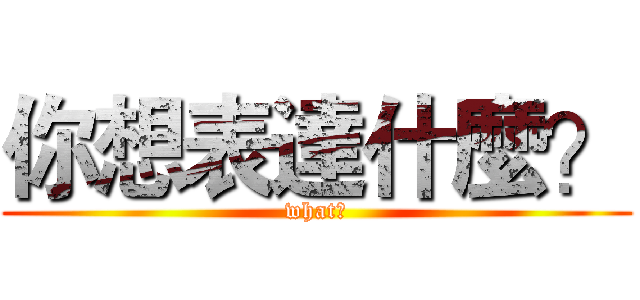 你想表達什麼？ (what?)