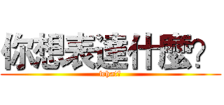 你想表達什麼？ (what?)