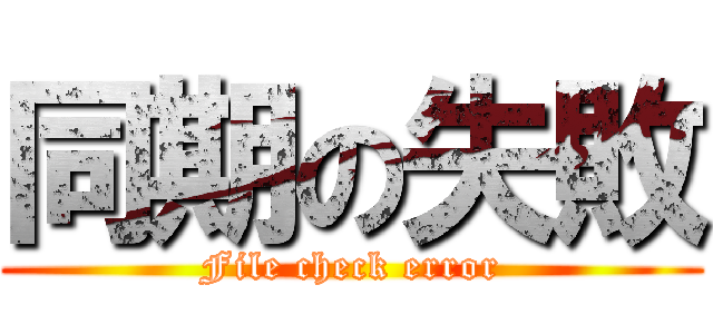 同期の失敗 (File check error)