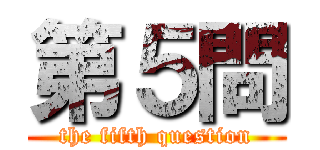 第５問 (the fifth question)