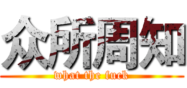 众所周知 (what the fuck)