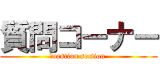 質問コーナー (ｑuestion section )