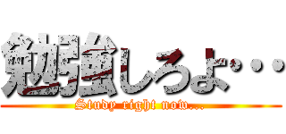 勉強しろよ… (Study right now...)