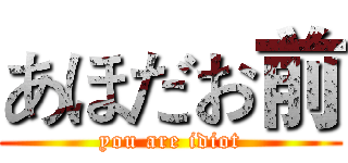 あほだお前 (you are idiot)