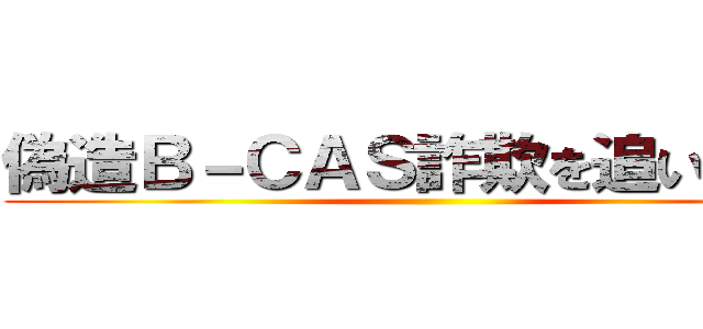 偽造Ｂ－ＣＡＳ詐欺を追い詰めろ ()