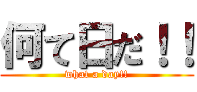 何て日だ！！ (what a day!!)