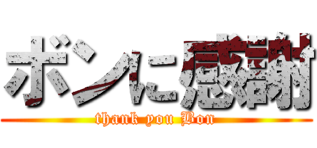 ボンに感謝 (thank you Bon)