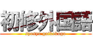 初修外国語 (syosyu gaikokugo)