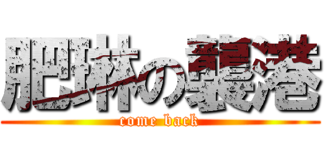 肥琳の襲港 (come back)