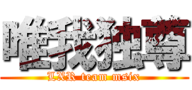 唯我独尊 (LXR team msix)