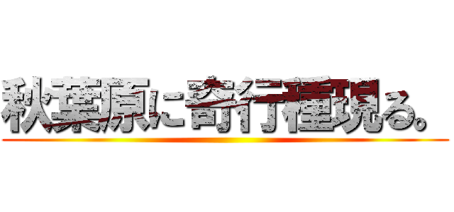 秋葉原に奇行種現る。 ()