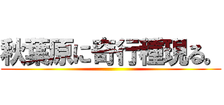 秋葉原に奇行種現る。 ()