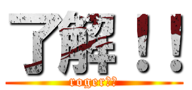 了解！！ (roger！！)