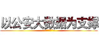以公安大数据为支撑 (服务“智慧城市”建设)