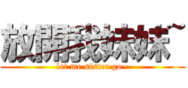 放開我妹妹~ (let me sister go~)