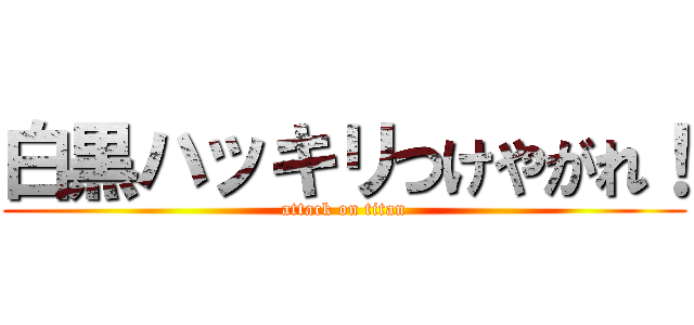 白黒ハッキリつけやがれ！ (attack on titan)