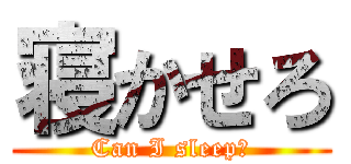 寝かせろ (Can I sleep?)