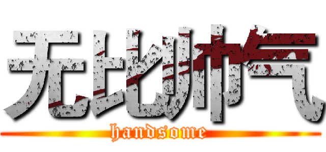 无比帅气 (handsome)