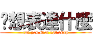 你想表達什麼 (can you shut up? bitch)