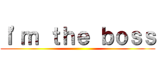 Ｉ'ｍ ｔｈｅ ｂｏｓｓ ()