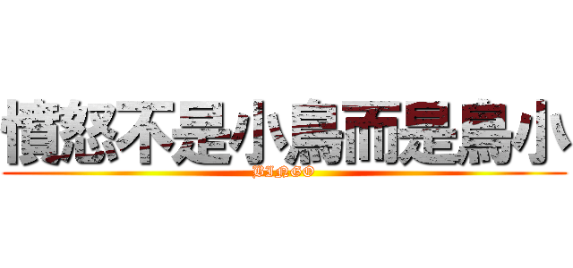 憤怒不是小鳥而是鳥小 (BINGO)
