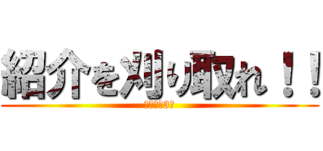 紹介を刈り取れ！！ (個人目標3件)